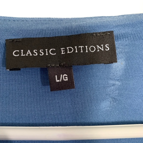 Blue Open Cardigan Shirt Ladies Large Classic Editions - Picture 3 of 8